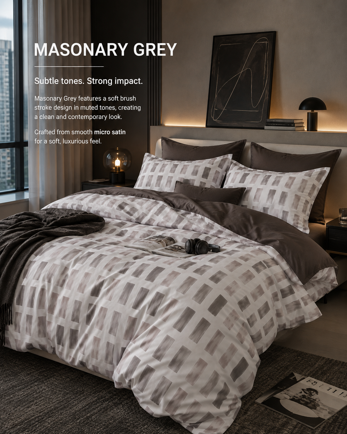 Masonary Grey Duvet Cover Set
