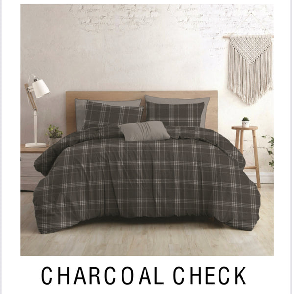 Charcoal Check Duvet Cover
