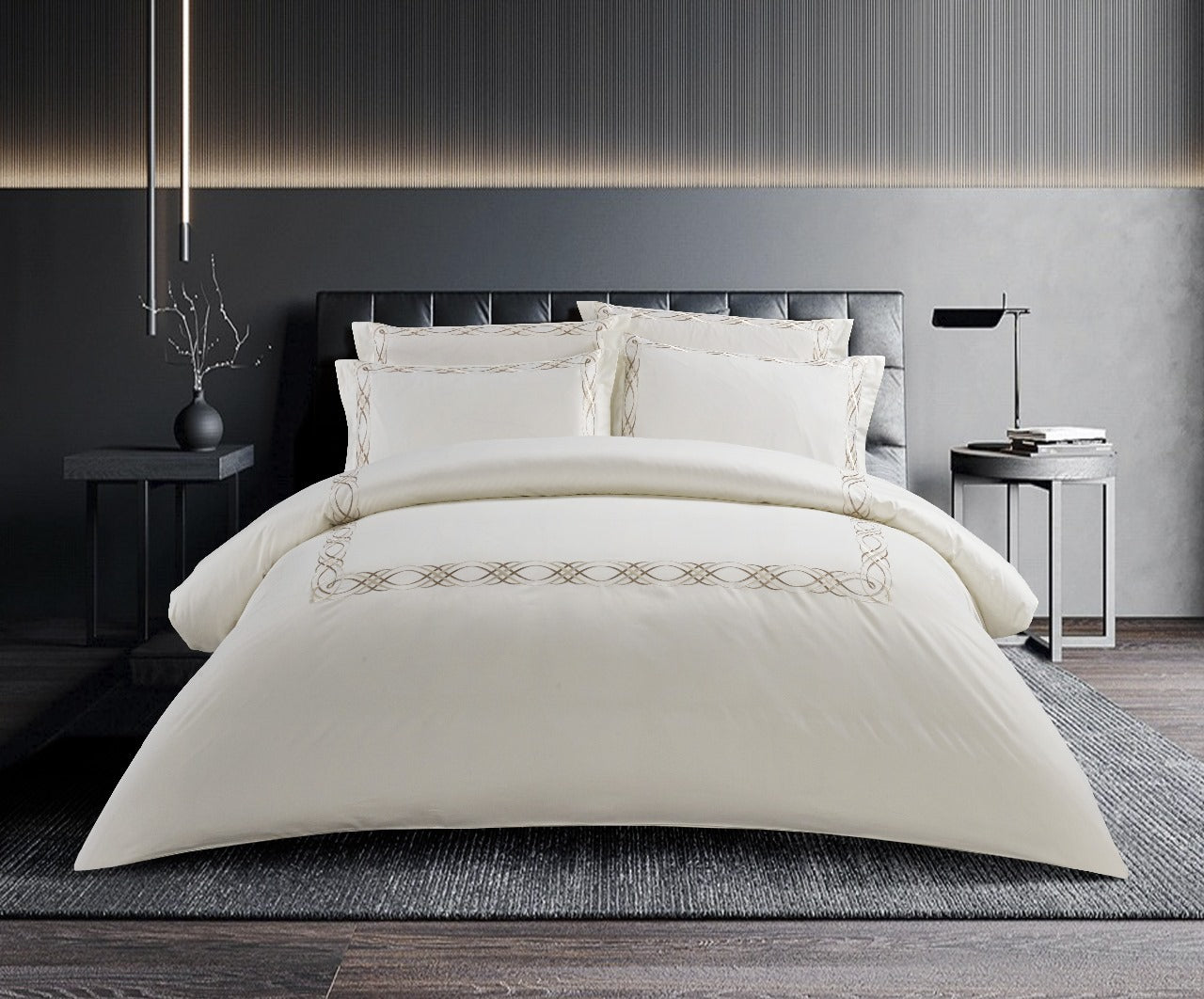 Donato Cream/Stone  Duvet Cover