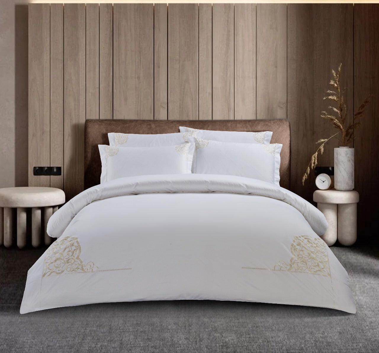 Lorena White Duvet Cover