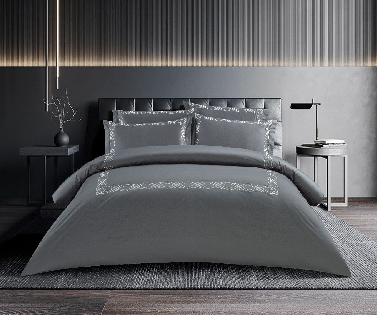 Donato Grey/Silver Duvet Cover