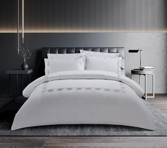 Donato White/ Grey Duvet Cover