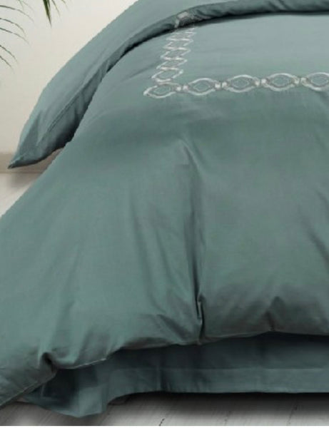 Victoria Embroided Duck Egg Duvet Cover