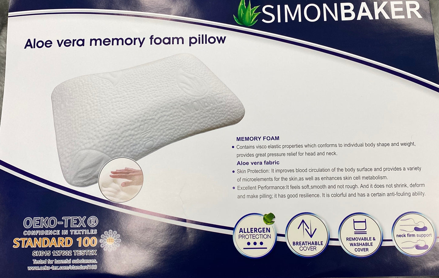 Simon Baker Aloe Vera Memory Foam